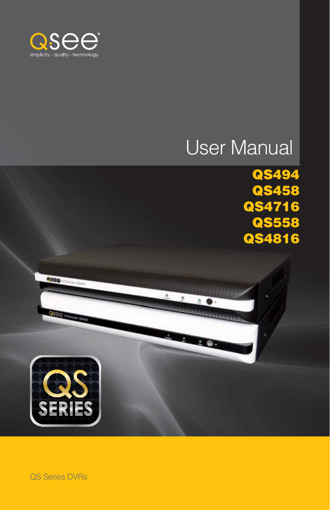 QSee QS494 User manual Manualzz