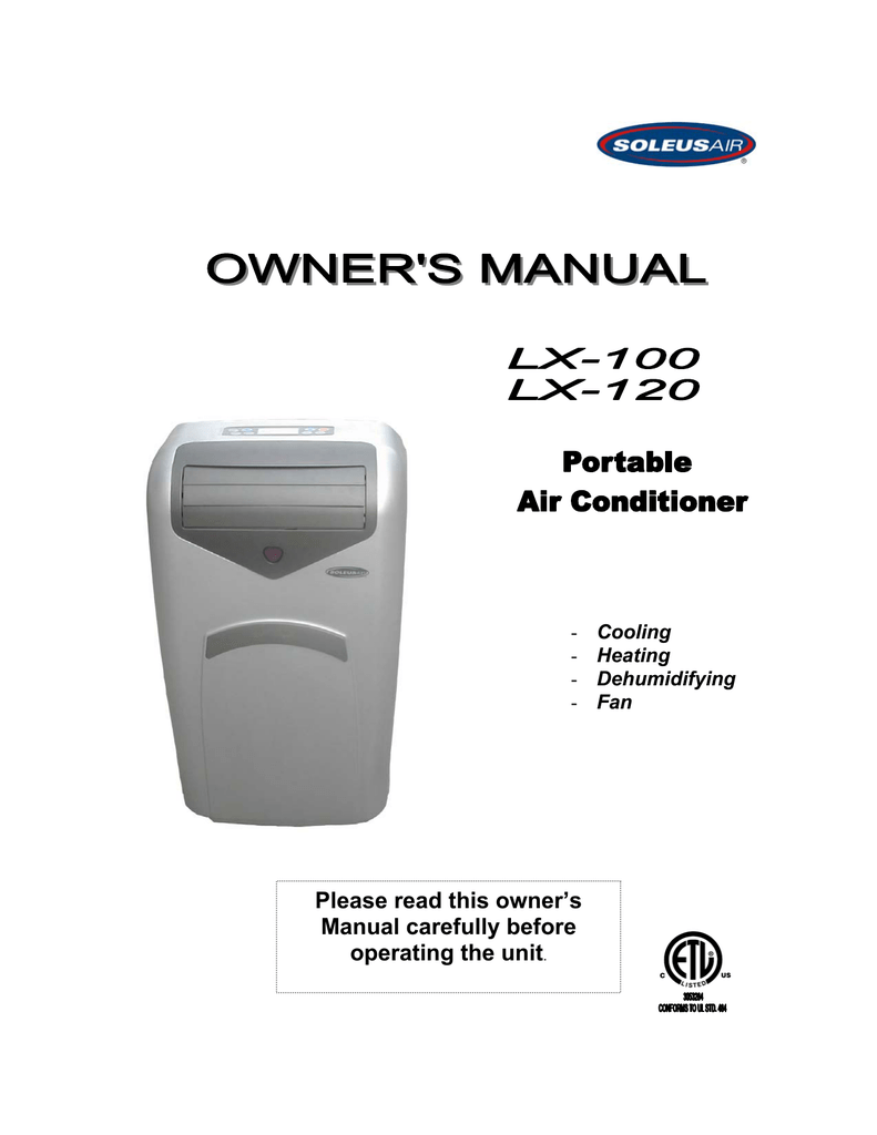 Soleus Air LX120 Owner's Manual Manualzz