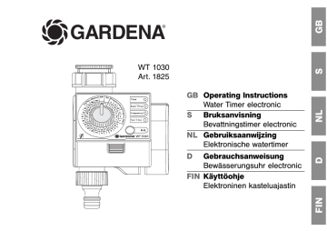 Gardena Water Timer Electronic Operators Manual | Manualzz