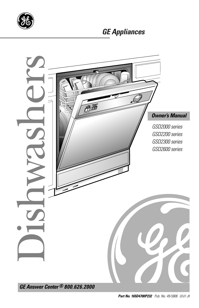 GE 165D4700P203 Dishwasher User manual Manualzz