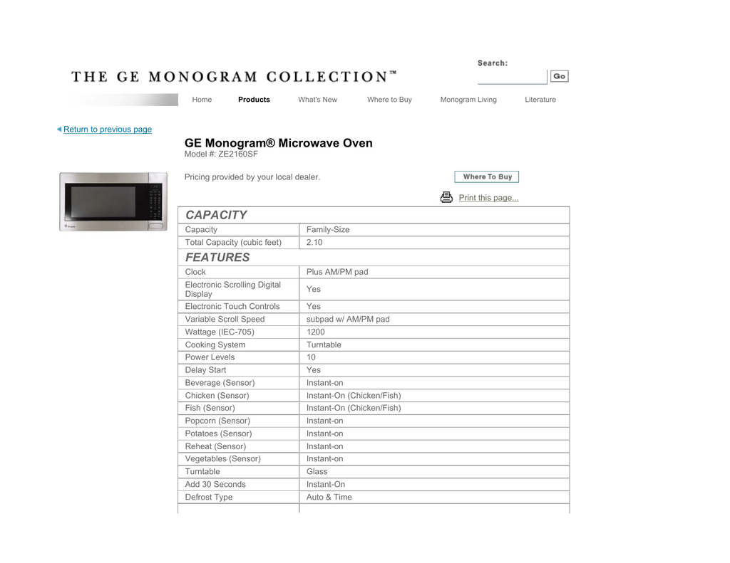 ge monogram ze2160sf