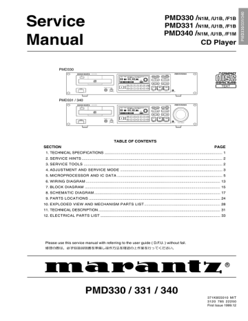 Marantz Pmd 340 Service Manual Manualzz
