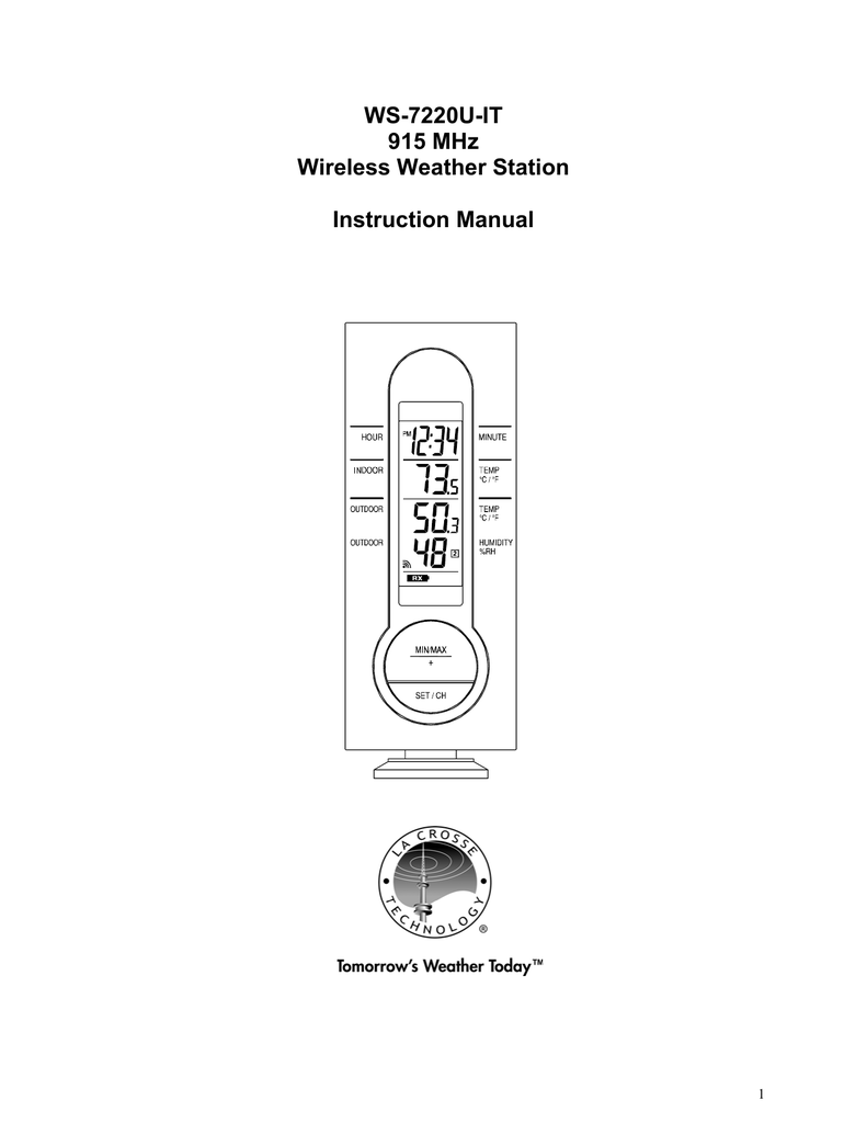 La Crosse Technology Ws 7220u It User Manual Manualzz