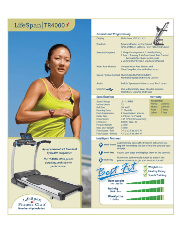 Lifespan tr4000i treadmill online manual