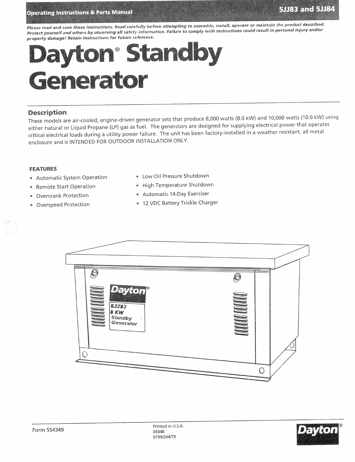old generac generator manuals