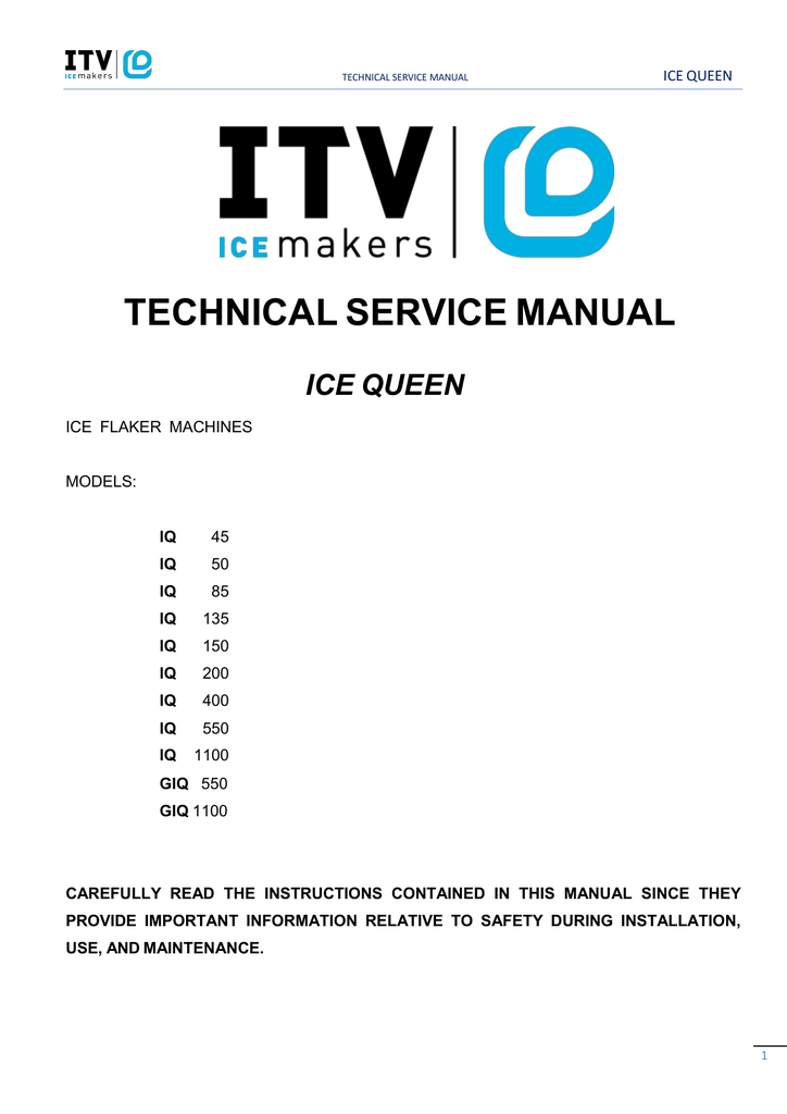 Iq Itv Ice Makers Manualzz
