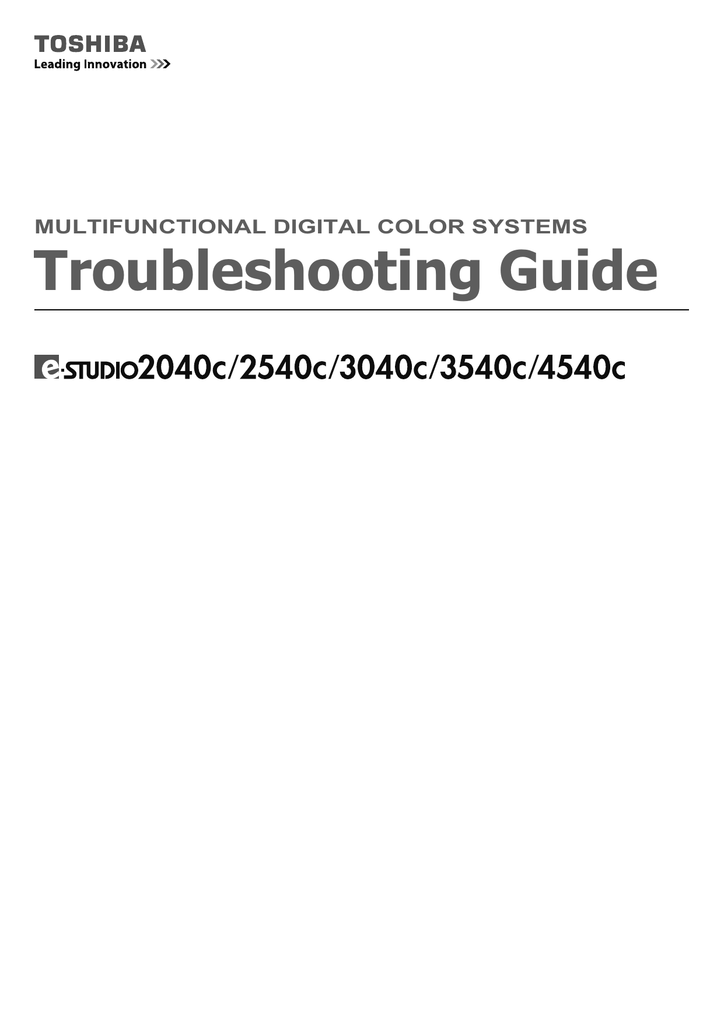 Toshiba e-studio 2540c Troubleshooting Manual | Manualzz