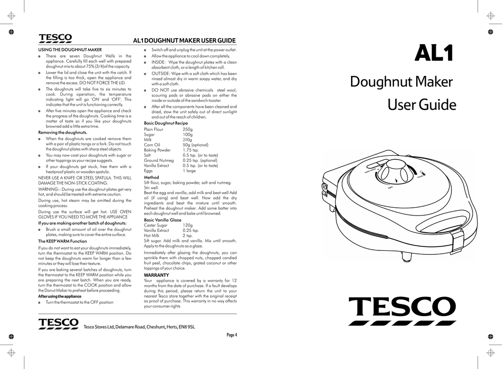 Sunbeam Donut Maker Recipe Book Dandk Organizer