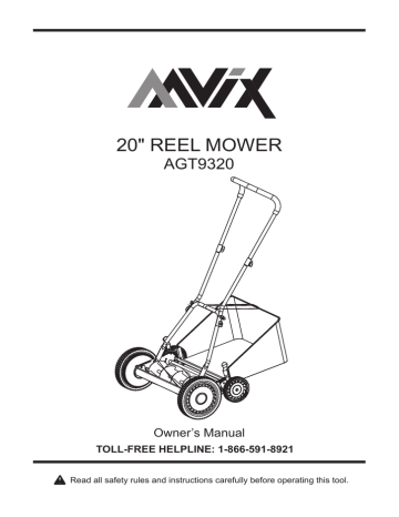 Aavix AGT9320 20 in. Manual Hand Push Walk Behind Reel Mower Owner's Manual | Manualzz