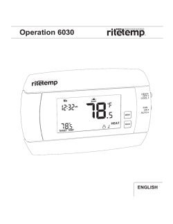 RiteTemp 6030 - Installation guide, Operating instructions, Owner's