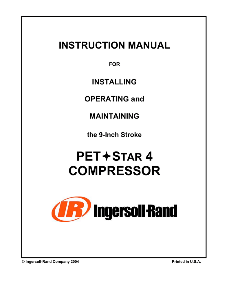 Pressor Ingersoll Rand Manualzz