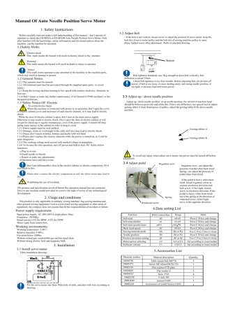 Manaul Of Auto Needle Position Servo Motor Manualzz