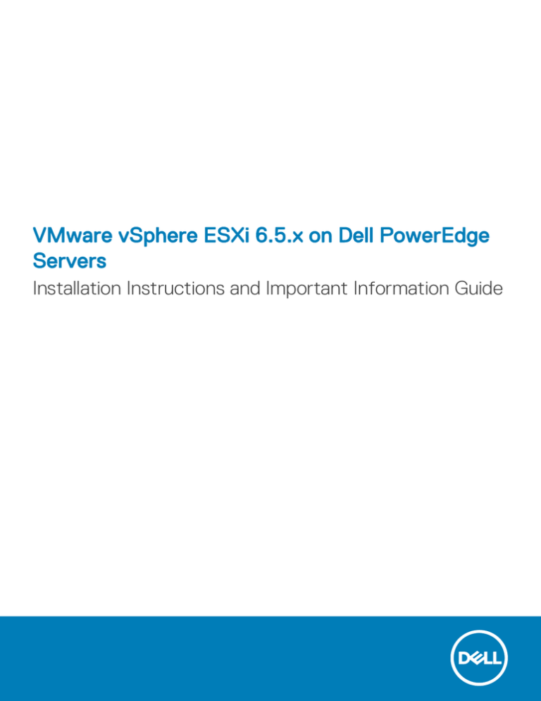 Vmware Vsphere Esxi 6 5 X On Dell Poweredge Servers Installation Manualzz