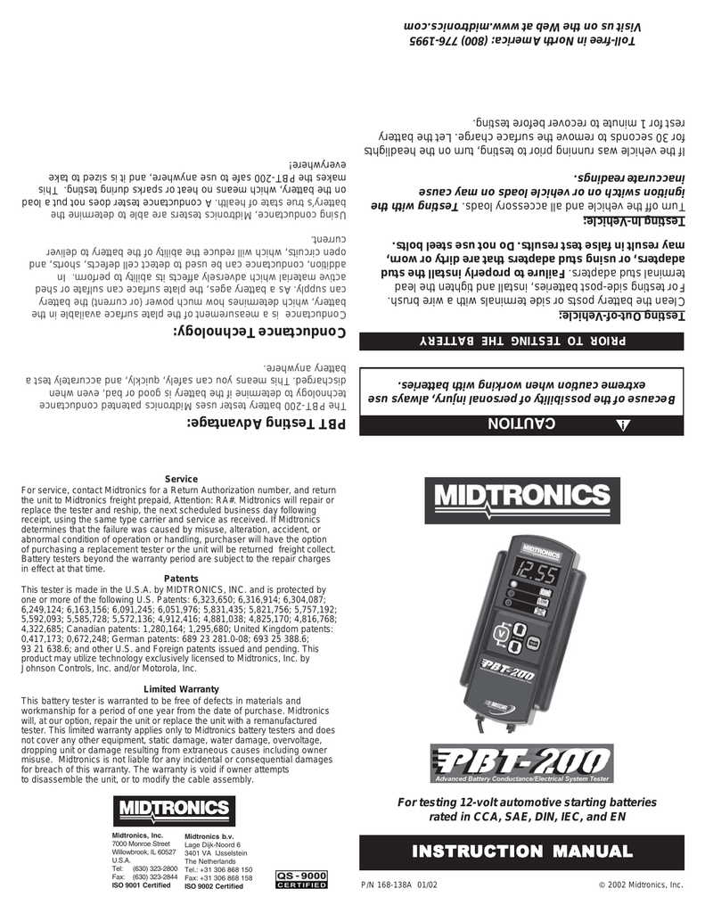 how to use a midtronics battery tester manual