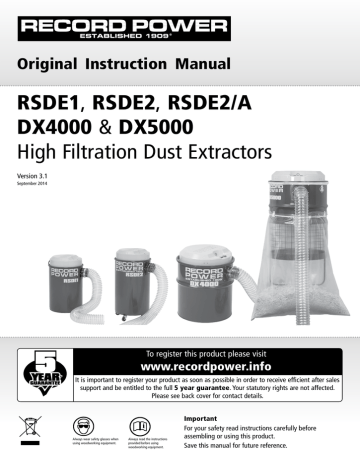 Record Power DX5000 Original Instruction Manual | Manualzz