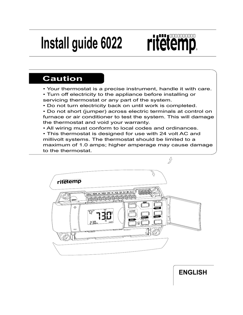 Ritetemp Thermostat Wiring Diagram - Wiring Schema