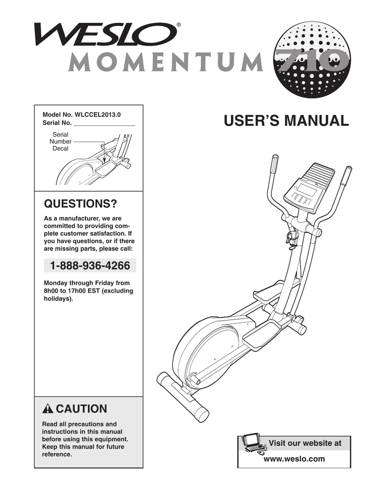Weslo discount 710 elliptical