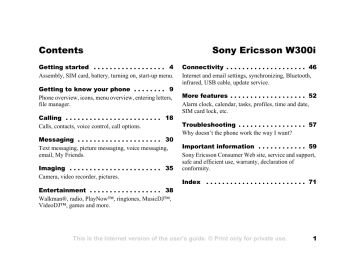 Sony Ericsson Walkman W300i User manual | Manualzz