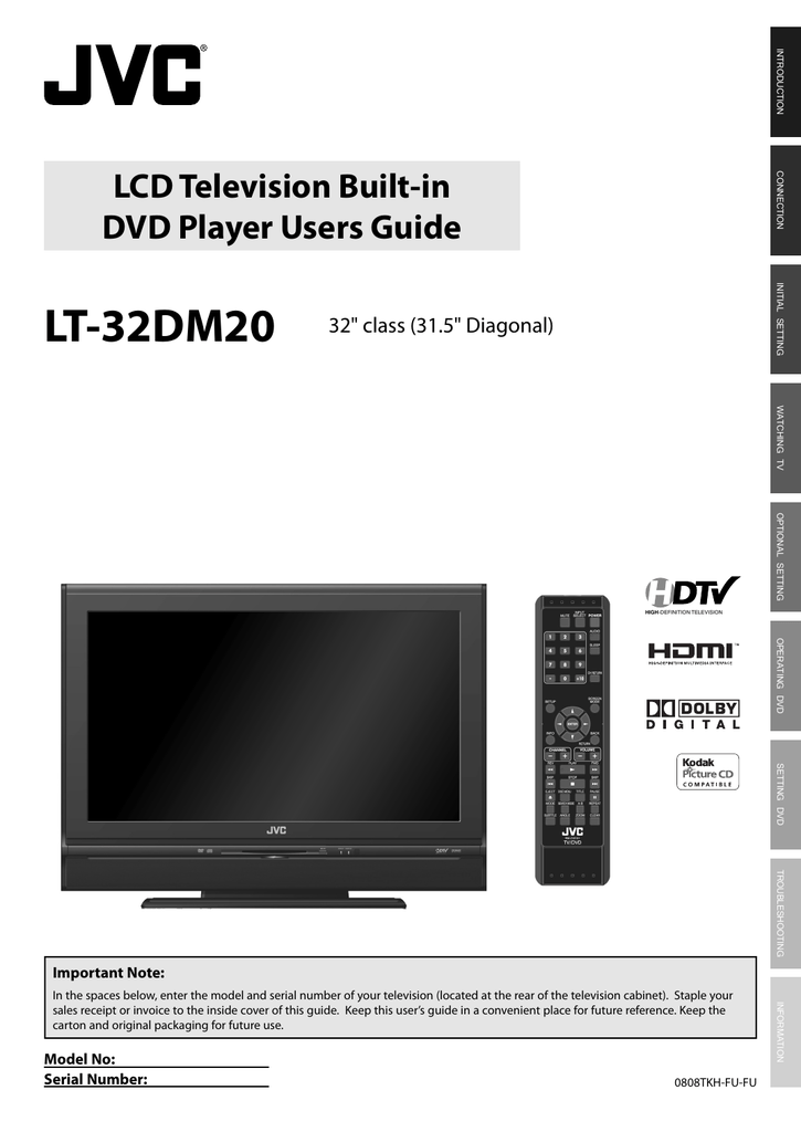 JVC LT-32DM20 Flat Panel Television User manual | Manualzz