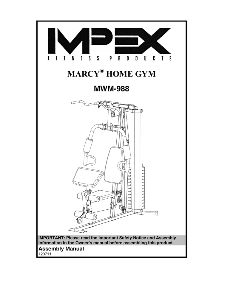 marcy home gym mwm 988 assembly instructions > OFF51