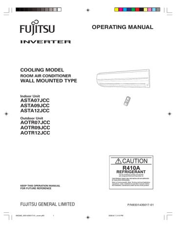 Fujitsu ASTA12JCC Operating Manual | Manualzz