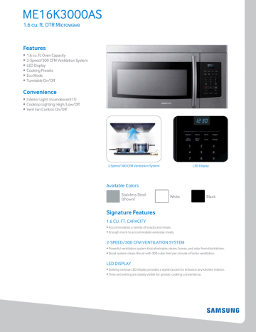 ME16H702SEW by Samsung - 1.6 cu. ft. Over-the-Range Microwave in White