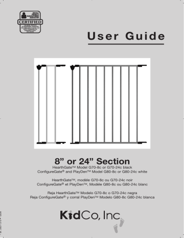 Kidco PD20 Extension, G70, G80, PD10 User guide | Manualzz