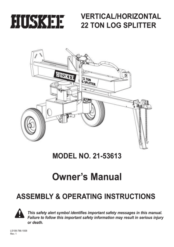 Huskee 22 Ton Log Splitter Parts Diagram Reviewmotors.co