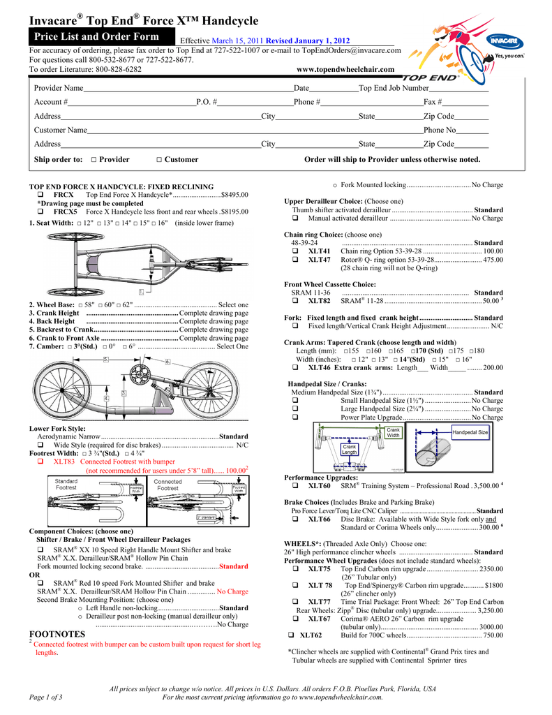 invacare top end force 3 handcycle