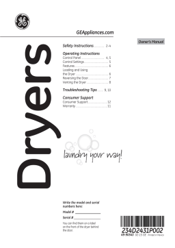 GE Appliances GTD42EASJWW Owner's manual