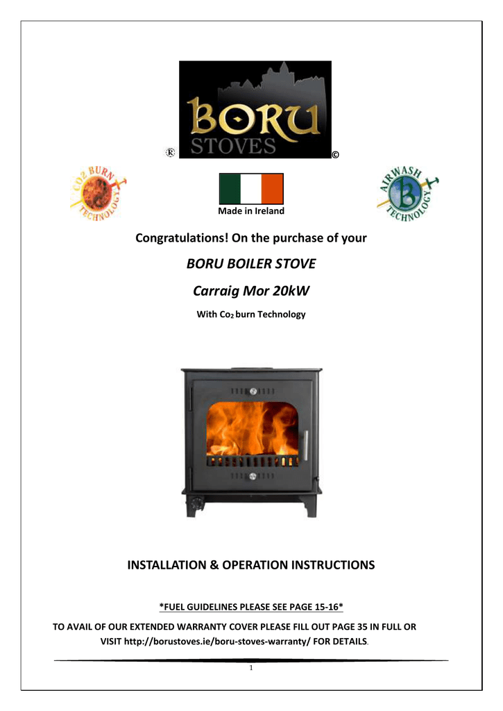 Boru Stoves Carraig Mor Installation u0026 Operation Instructions | Manualzz