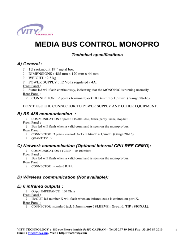 Media Bus Control Monopro Manualzz