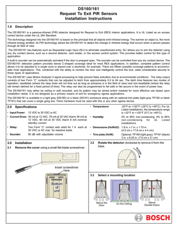 Bosch DS161 Installation Instructions Manual Manualzz