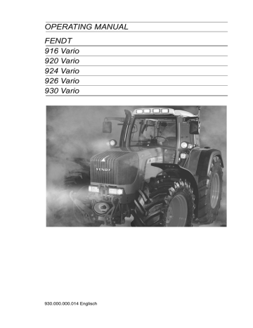 Operating Manual Fendt 900 Vario Edition6 Manualzz