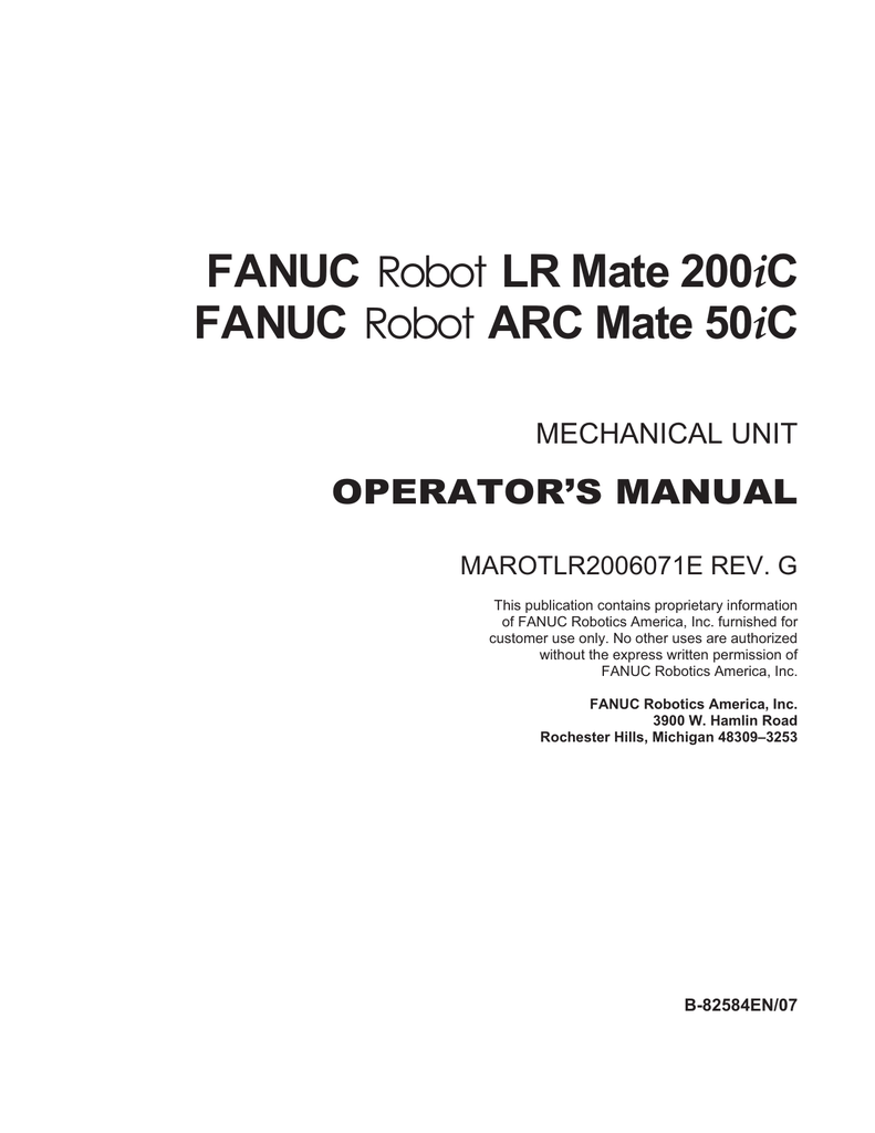 Lr Mate 200ic Operators Manual M Samc Manualzz