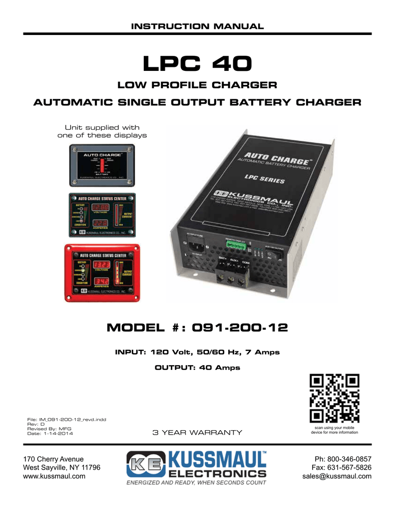 Lpc 40 Kussmaul Electronics Manualzz