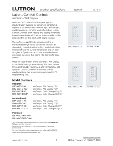 Lutron LR-HVAC-PKG-WH HVAC packaging includes 1 HVAC Controller, 1