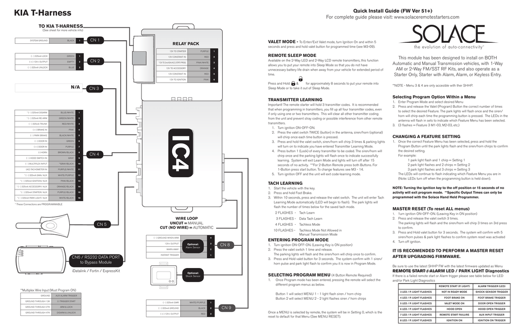 solace remote starter manual