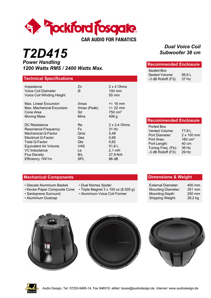 triple voice coil subwoofer