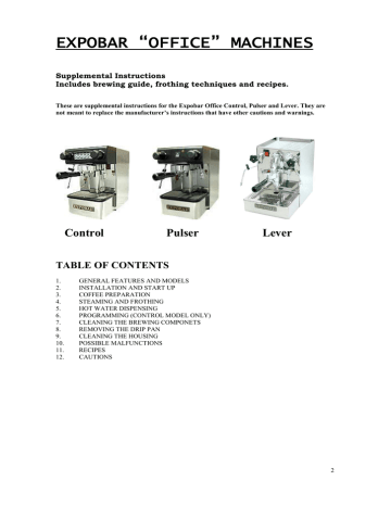 Expobar Control Instructions Manual | Manualzz