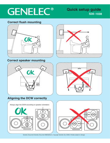 GENELEC 1038B Studio Monitor Setup Guide | Manualzz
