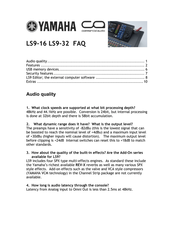 Yamaha Ls9 Manual Download