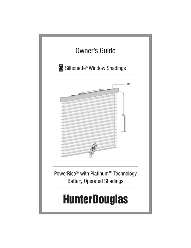 Hunter Douglas Silhouette Platinum Technology Manualzz