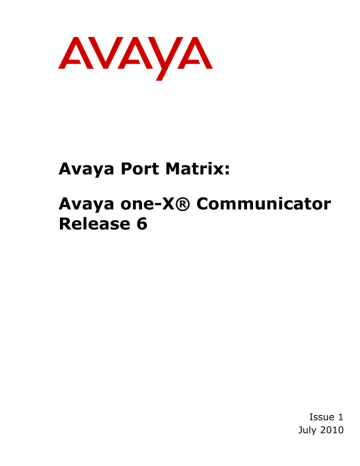Avaya Port Matrix: Avaya one-X® Communicator | Manualzz
