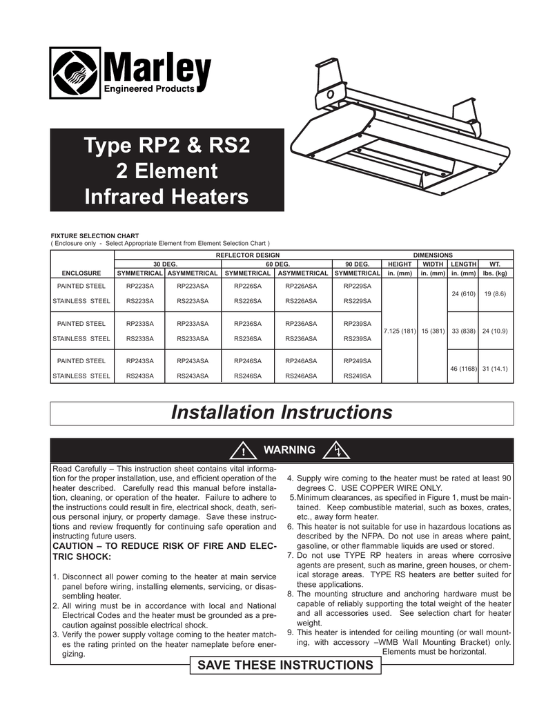 INFRARED HEATER Instruction Manual Manualzz