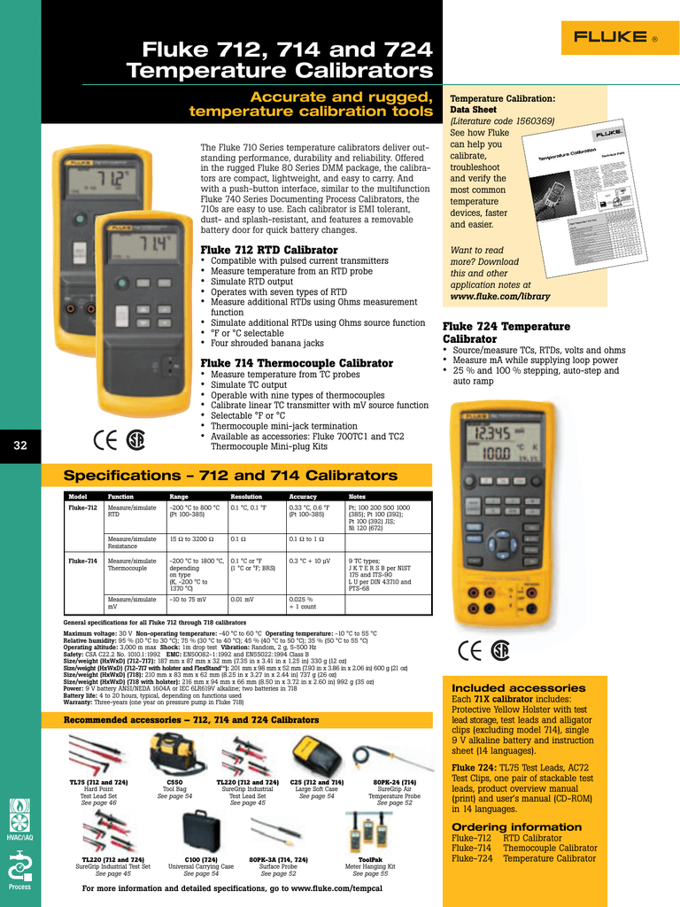 Fluke 724 temperature calibrator user manual