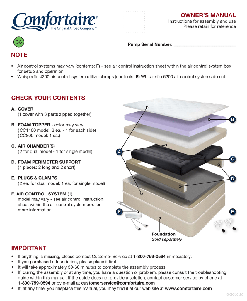 comfortaire mattress warranty