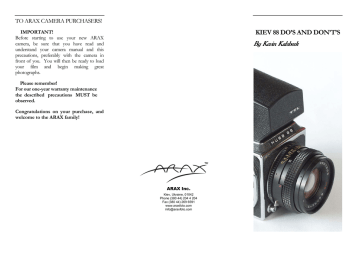 Kiev 88 Arax Do S And Don Ts Manualzz