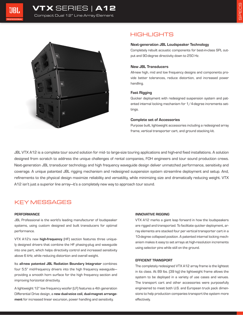 jbl vtx a12 price list