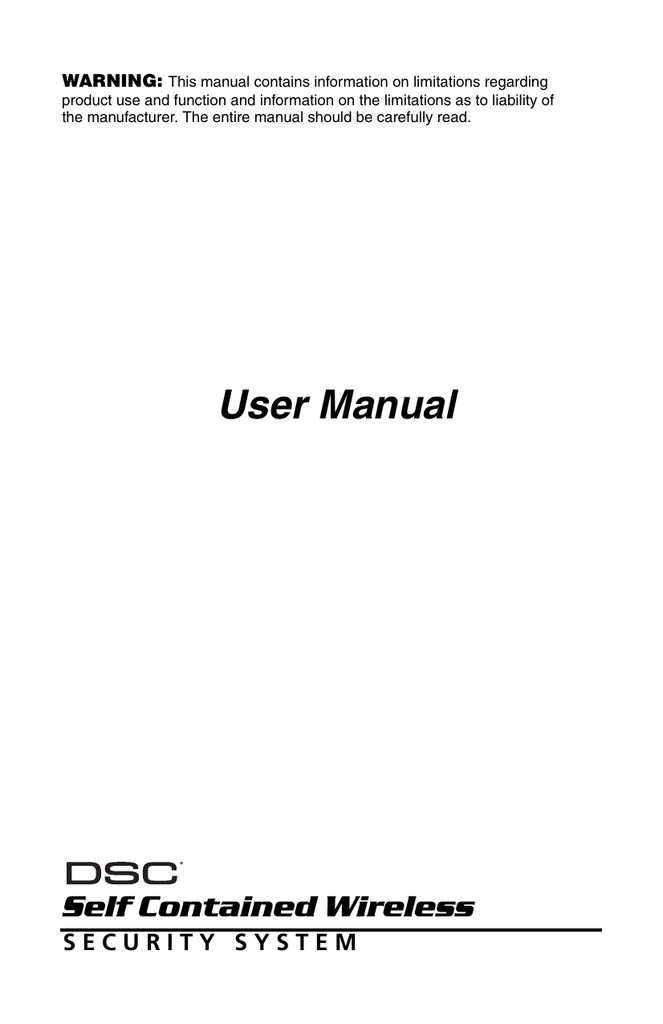 DSC SCW9045-433 User manual | Manualzz